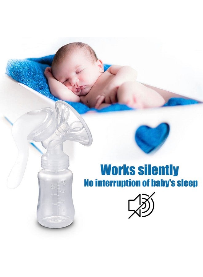 Elfzone Manual Breast Pump, Adjustable Suction Silicone Hand Pump Breastfeeding, Small Portable Manual Breast Milk Catcher Baby Feeding Pumps & Accessories, White, Mother’s Day Gifts - Image 2