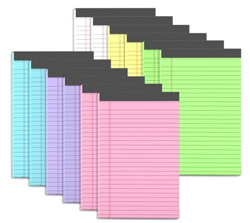 AIFLYAN 12 Pack Legal Pads 5x8 Inch Colorful Note Pads for Writing NotePads，Narrow Ruled Small Notepad 5x8 inch Legal Pad,30 Sheets Per Notebook Writing Pad for Study, Office, to-Do Lists(Multicolor) - Image 1