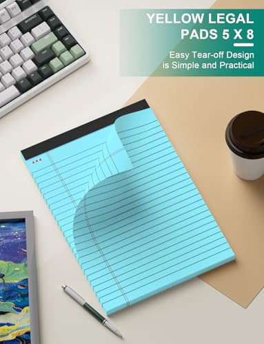 AIFLYAN 12 Pack Legal Pads 5x8 Inch Colorful Note Pads for Writing NotePads，Narrow Ruled Small Notepad 5x8 inch Legal Pad,30 Sheets Per Notebook Writing Pad for Study, Office, to-Do Lists(Multicolor) - Image 4