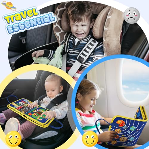 URMYWO Busy Board - Montessori Toys for 1 2 3 4 Year Old, Busy Book Toddler Activities with Fine Motor Skills, Autism Sensory Toys Gifts for Boys Girls, Travel Toys for Road Trip Plane Car - Image 4