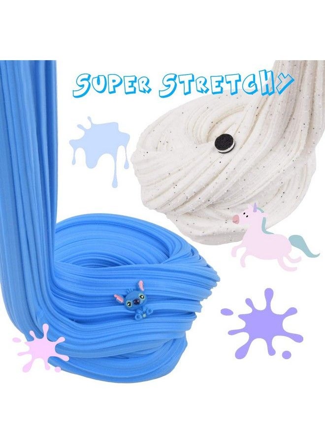Tonlead - 2 Pack Butter Slime Kit Blue Stitch White Oreo Charm With Glitters Foam Scented Slime Soft Cotton Putty Diy Sludge Toys For Girls Boys Premade Slime Kids Party Favors(100Ml Each*2) - Image 1