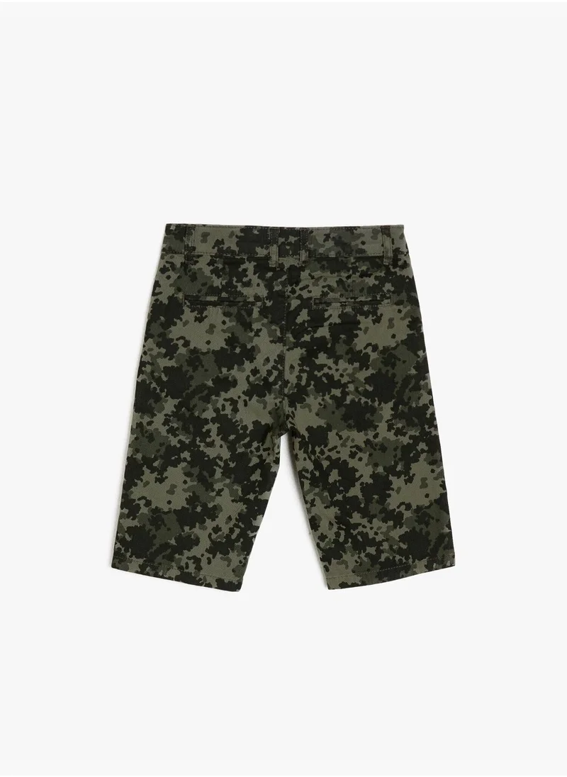 كوتون Camouflage Patterned Shorts