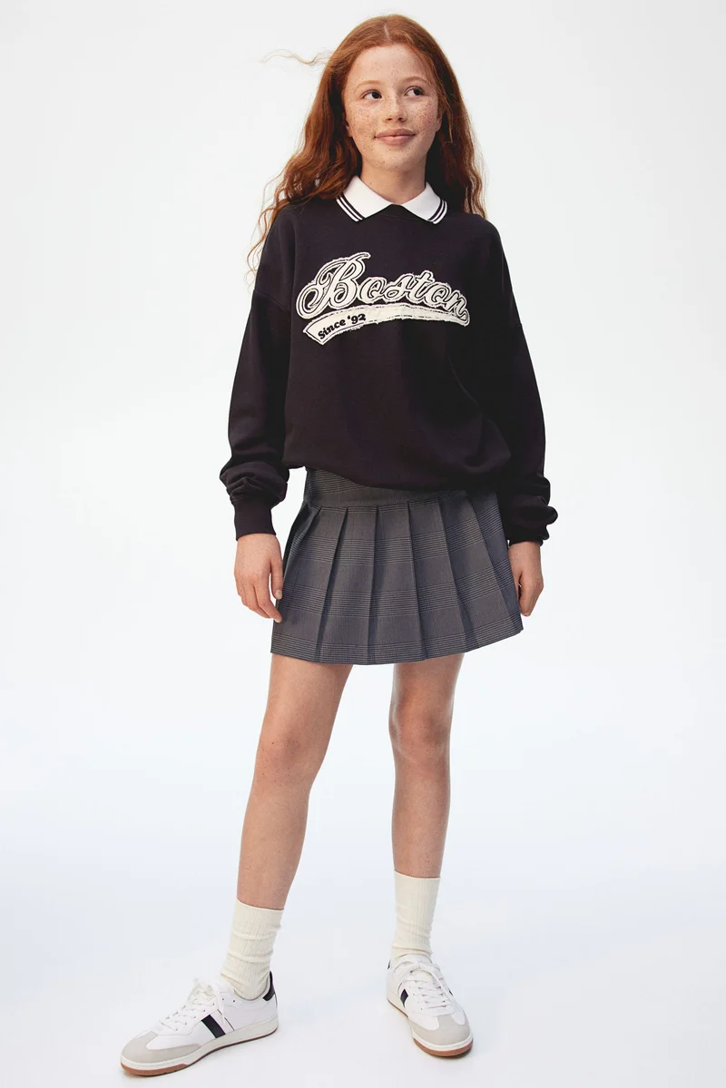 H&M Pleated Twill Skirt