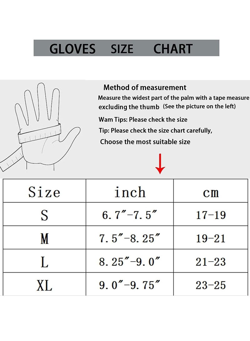 Winter Warm Gloves, Men Women Cycling, Skiing, Windproof and Waterproof PU Leather Touchscreen Cold Weather Driving Gloves (Blue) - Image 5