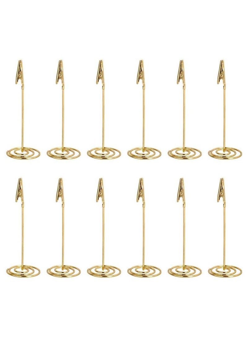 12pcs Gold Place Card Holder Memo Clip Photo Stand for Table Numbers and Menus  - Image 1