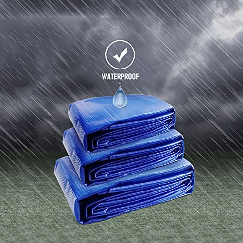 TUFFPAULIN Plastic 30Ft X 15Ft 120 Gsm Blue Tarpaulin Tirpal Tadpatri Tharpai Thadika, Extra Strong, Reinforced Eyelets, Uv Resistant, 100% Waterproof Virgin, 6 Layer Mlcl 3D Rib Technology-1 No. - Image 5