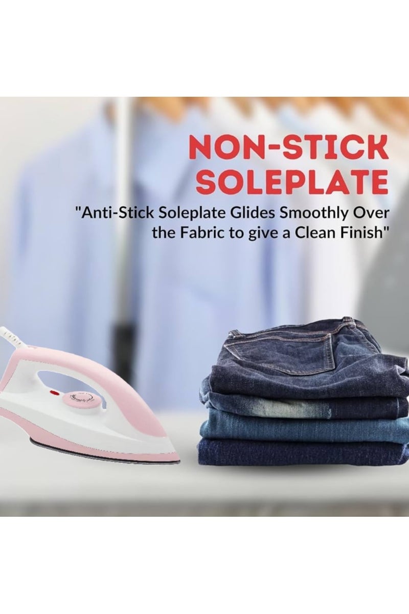 JIHAM Iron Box - Dry Iron 1000W with Non-Stick Soleplate & 360° Swivel Cord – Adjustable Temperature Control, Lightweight & Durable for All Fabrics - Image 4