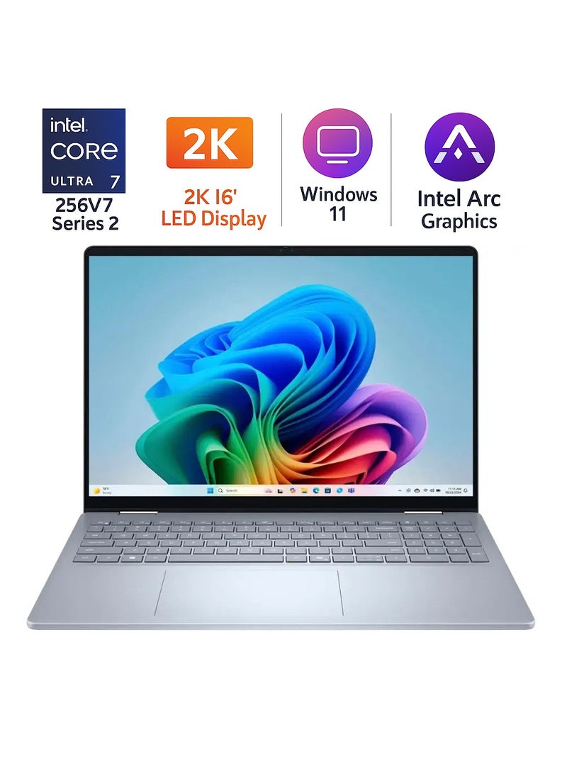 DELL (Upgraded Version) 16 Plus 2‑in‑1 16" 2K Touch Laptop Series 2 With Intel Core Ultra 7 256V Processor/16GB LPDDR5X/1TB SSD/Intel Arc Graphics With Wi‑Fi 7, Thunderbolt 4 – Copilot+ PC English Ice Blue - Image 1