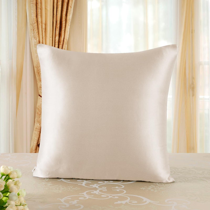 townssilk Both Side 100 19mm Pure Mulberry Silk Pillowcase for Hair and Skin Health 80x80cm size Pillow Case Cushion Cover with Hidden Zipper 600 Thread Count Taupe
