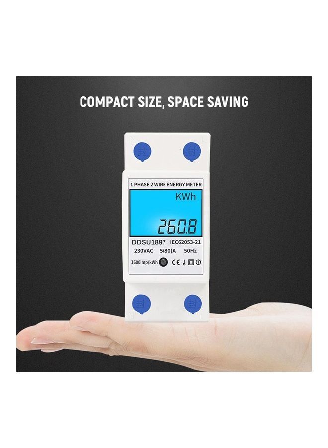 NIBEMINENT Rail Electricity Meter White  - Image 3