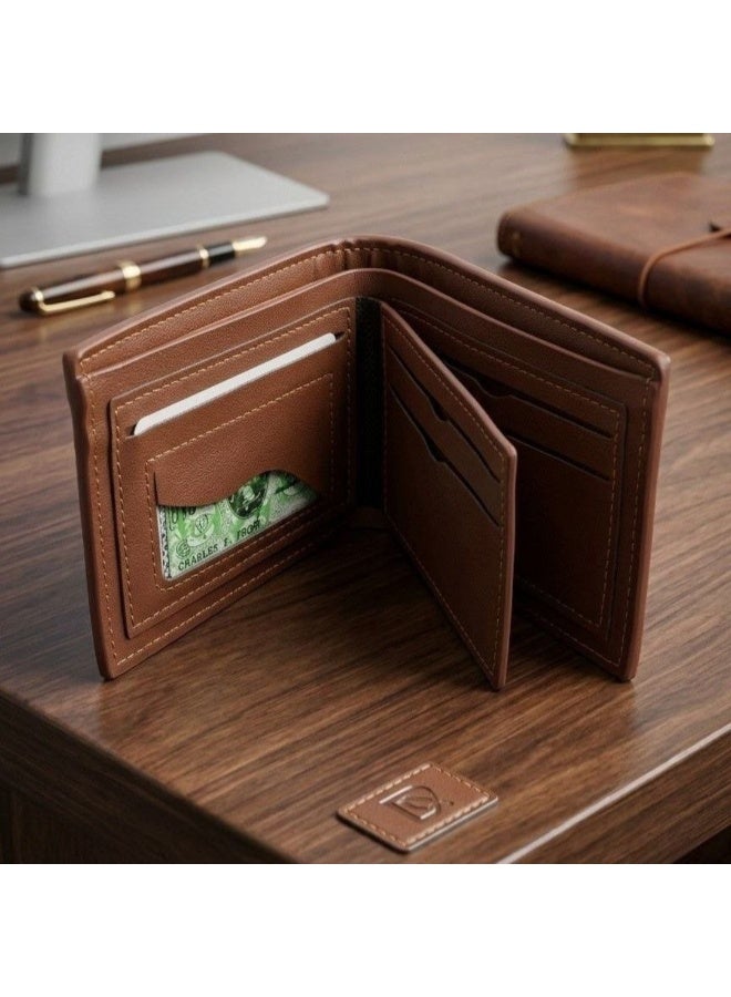 Men’s Stylish Wallet – Premium 100% Synthetic Fiber Material – Durable, Lightweight with Multiple Card Slots & Cash Compartments - Image 2