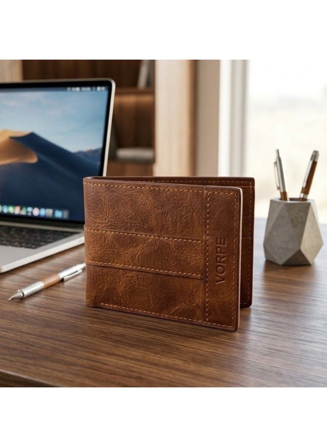 Men’s Stylish Wallet – Premium 100% Synthetic Fiber Material – Durable, Lightweight with Multiple Card Slots & Cash Compartments - Image 1