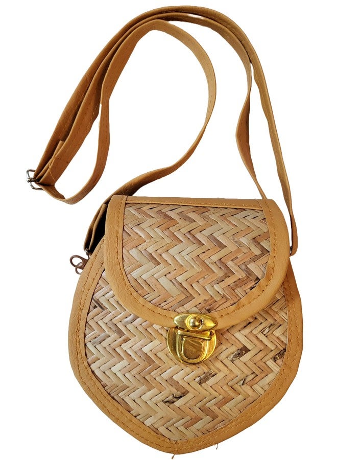 CLASSIQUE Bamboo Bag Shital Pati Handmade Women's Heart Shape Sling Bag Eco-Friendly & Functional Shoulder Crossbody Specially for Ladies (Heart Sling Bag) - Image 1