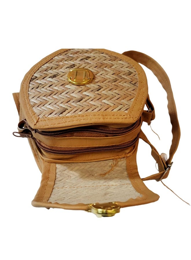 CLASSIQUE Bamboo Bag Shital Pati Handmade Women's Heart Shape Sling Bag Eco-Friendly & Functional Shoulder Crossbody Specially for Ladies (Heart Sling Bag) - Image 4