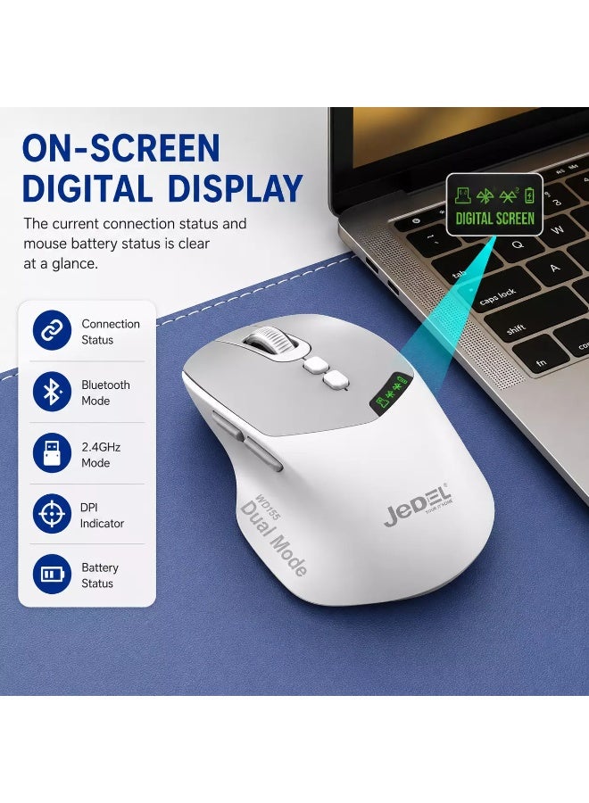 جي ديل ماوس لاسلكي WD155 - ماوس قابل لإعادة الشحن بتقنية البلوتوث و2.4 جيجاهرتز، بدقة 2000 نقطة في البوصة، و7 أزرار (رمادي) - Image 5