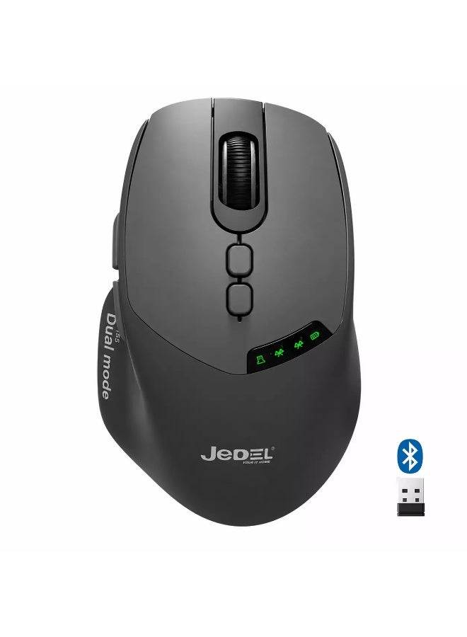 جي ديل ماوس لاسلكي WD155 - ماوس قابل لإعادة الشحن بتقنية البلوتوث و2.4 جيجاهرتز، بدقة 2000 نقطة في البوصة، و7 أزرار (رمادي) - Image 1
