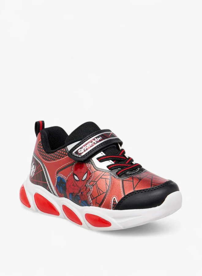 MARVEL Spider-Man Print Light-Up Sneakers with Hook and Loop Closure