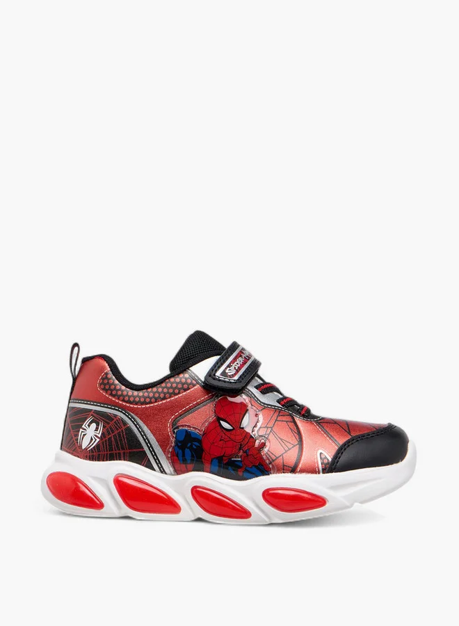 MARVEL Spider-Man Print Light-Up Sneakers with Hook and Loop Closure