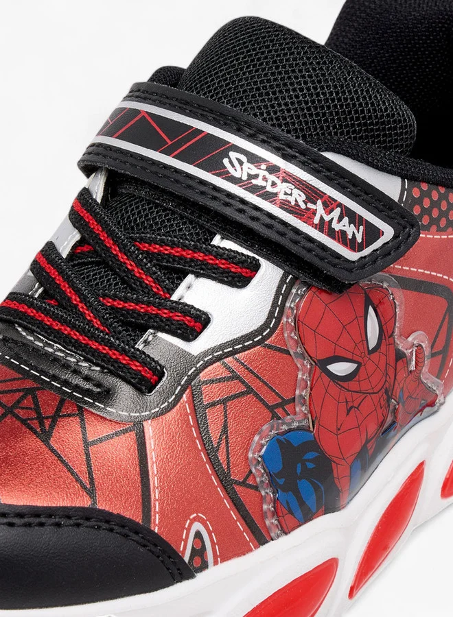 MARVEL Spider-Man Print Light-Up Sneakers with Hook and Loop Closure