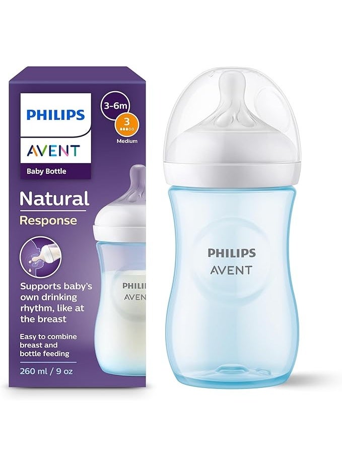 Avent Philips Avent Baby Bottle – 260ml, Natural Response Teat – Easy to Use, Comfortable and Safe - Image 1