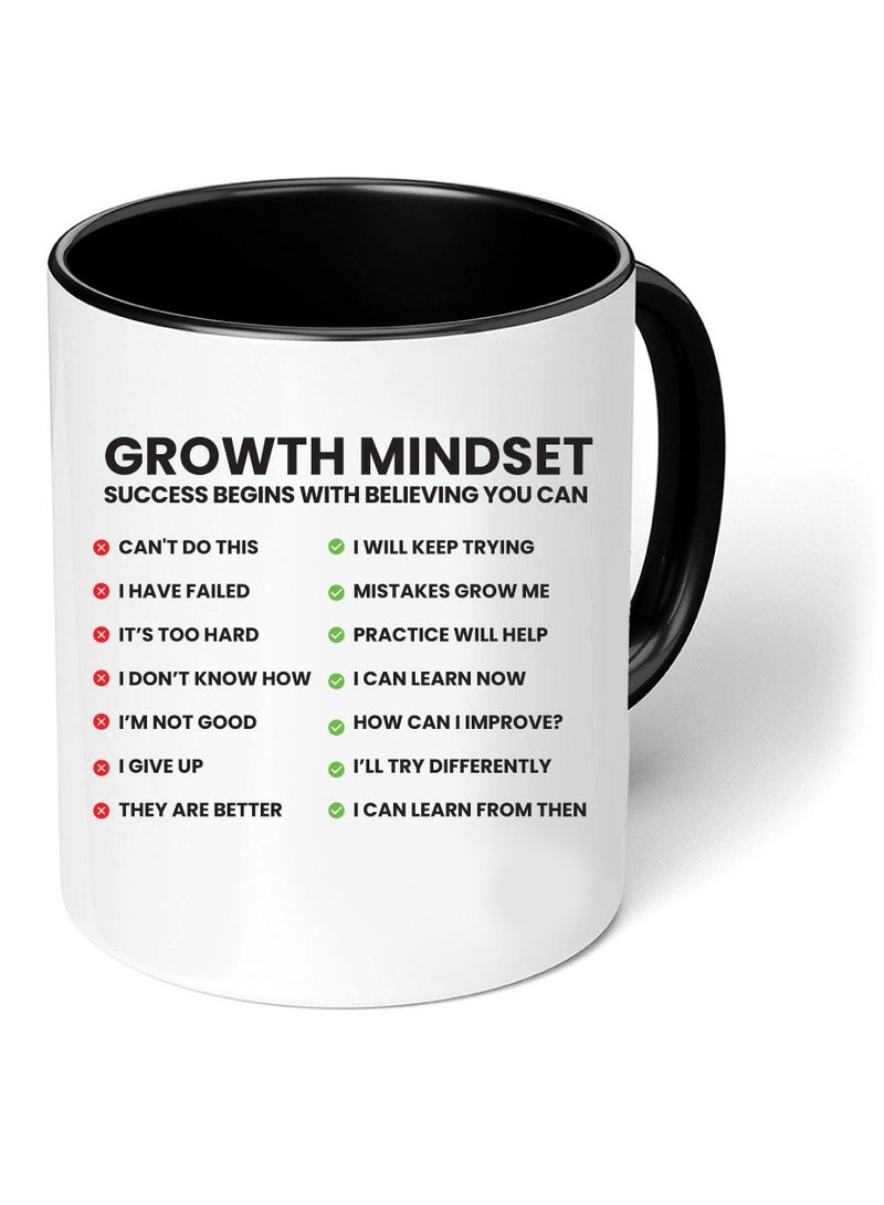 PRINTSHOP4ME Inspirational Quotes Printed Black Two Tone Ceramic Coffee Mug  - Image 1