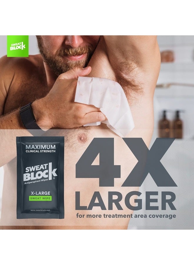 Sweatblock Underarm & Body Antiperspirant Wipes for Men & Women - Clinical Strength for Hyperhidrosis & Sweat Control - Stop Sweating w/up to 7-Day Protection per Wipe - Unscented - Pack of 10 Wipes - Image 3