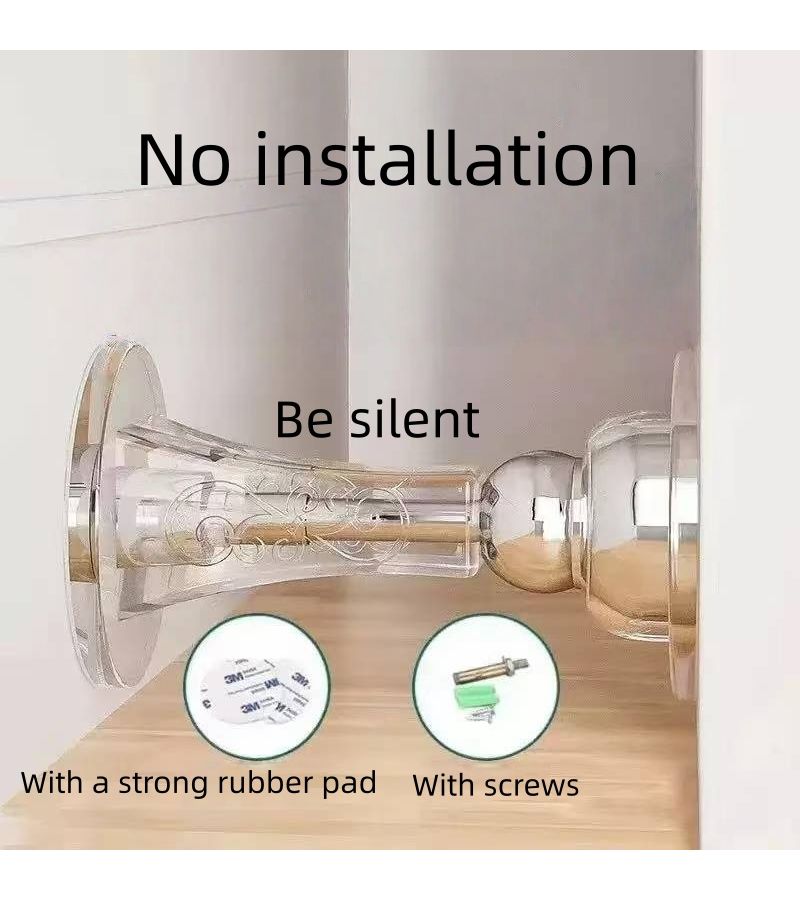 Long Transparent Magnetic Door Stopper 1 Set No Drilling Easy Install Wall Floor Mount - Image 5