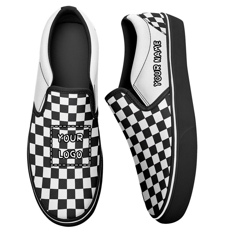 Plaid Pattern Casual Travel Flats Shoes Slip-On Canvas Shoes Can Be Customized With Trademark Pattern Drop Shipping Summer - Image 2