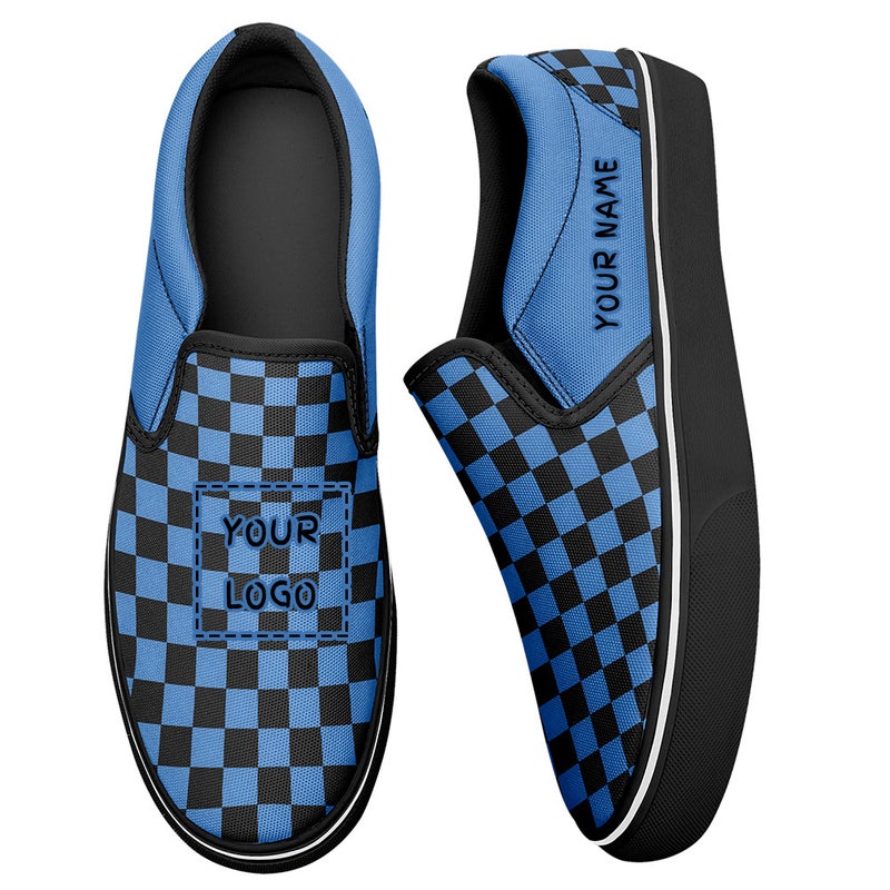 Plaid Pattern Casual Travel Flats Shoes Slip-On Canvas Shoes Can Be Customized With Trademark Pattern Drop Shipping Summer - Image 3