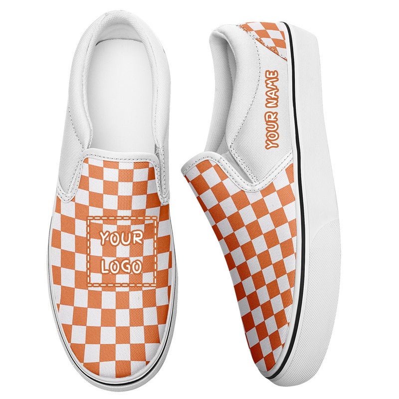 Plaid Pattern Casual Travel Flats Shoes Slip-On Canvas Shoes Can Be Customized With Trademark Pattern Drop Shipping Summer - Image 5