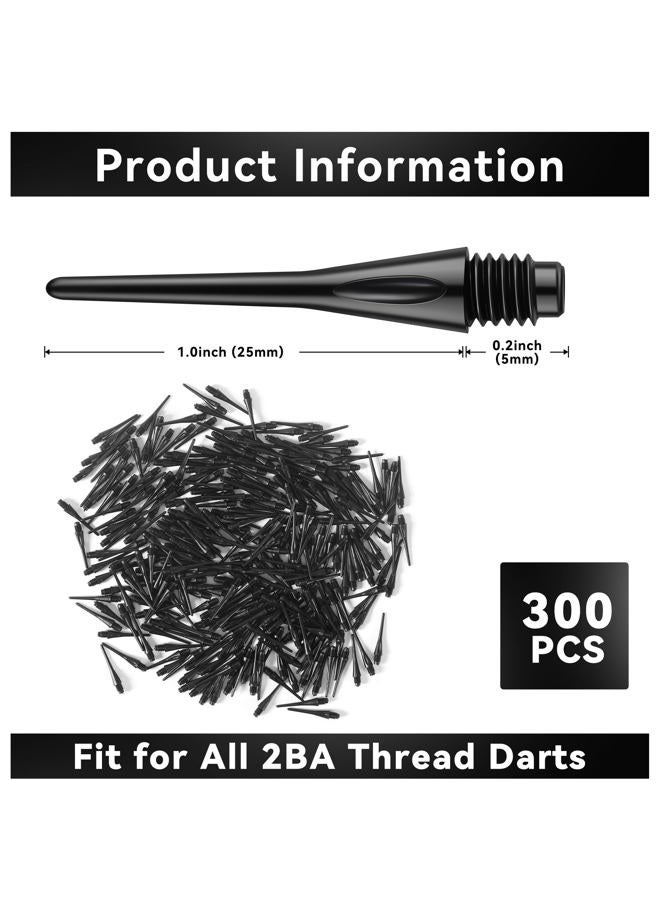 Vastarsky 300 Pack 2BA Thread Plastic Tip Dart Points, Premium Soft Dart Tips Replacement, Dart Accessories Set - Image 2