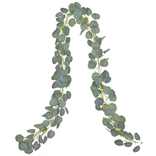 DearHouse Artificial Eucalyptus Garland Faux Silk Eucalyptus Leaves Vines Handmade Garland Greenery Wedding Backdrop Arch Wall Decor - Image 1