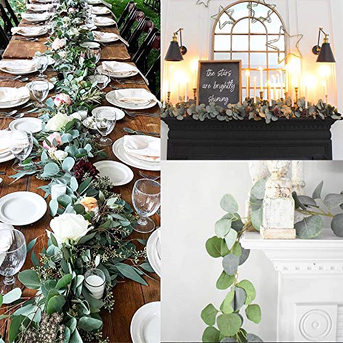 DearHouse Artificial Eucalyptus Garland Faux Silk Eucalyptus Leaves Vines Handmade Garland Greenery Wedding Backdrop Arch Wall Decor - Image 4