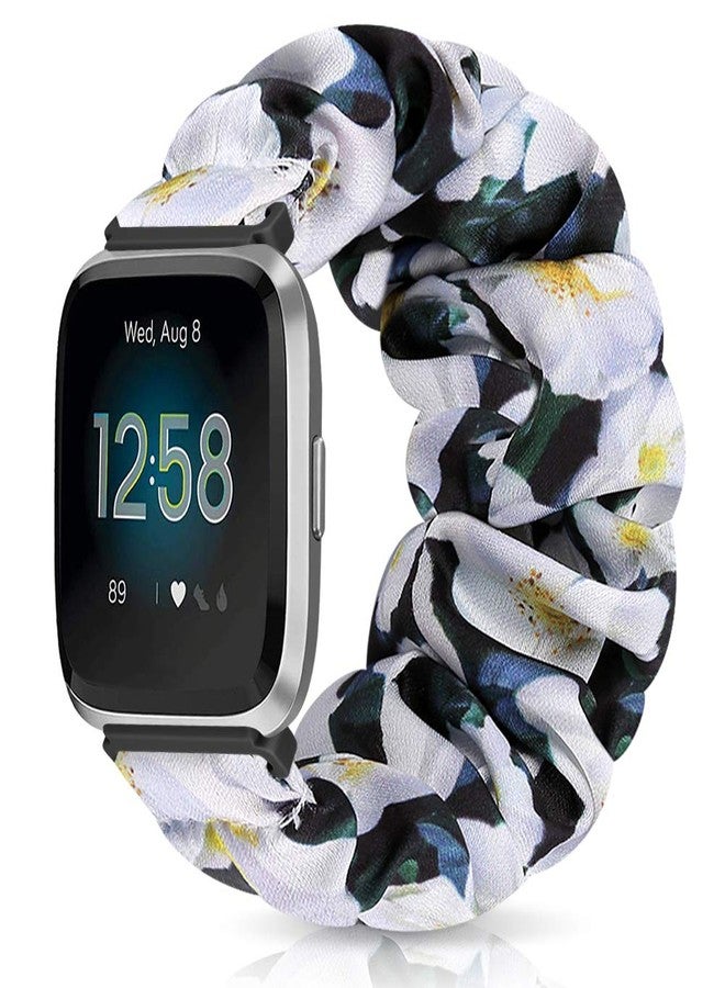 ShuYo 10 PACK Scrunchie Bands Compatible with Fitbit Versa/Versa 2/Versa Lite Special Edition Women Girl Elastic Stretch Fabric Strap Pattern Printed Scrunchy Replacement Bracelet Wristband(23mm M) - Image 2