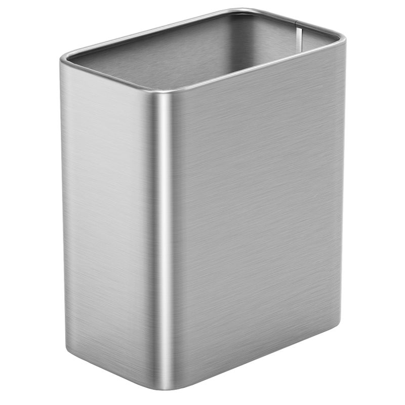 Cesun Small Bathroom Trash Can 2.1 Gallon Wastebasket, Modern Metal Garbage Can Office Waste Basket, Silver Stainless Steel Trash Bin for Bedroom, Home Office, Toilet, rv, Near Desk, Under Sink. - Image 1
