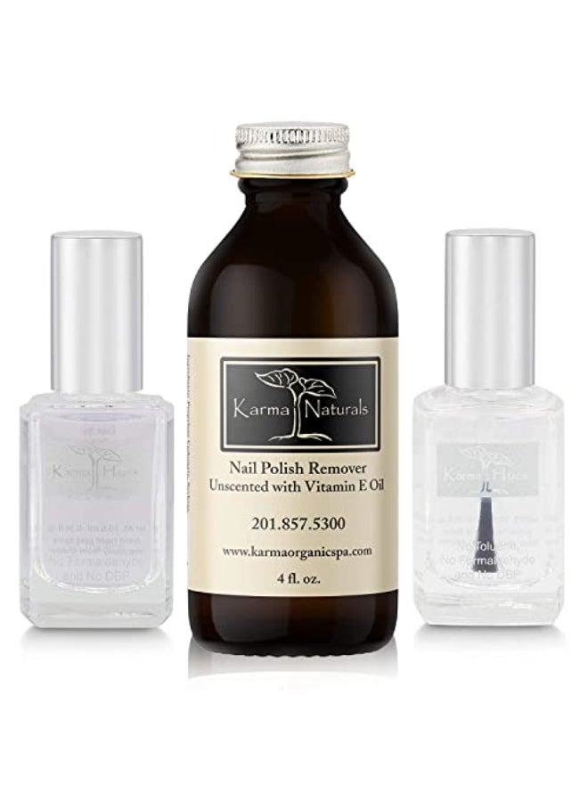 karma organic كارما أورجانيك مزيل طلاء الأظافر غير معطر علاج أظافر غير سام نباتي وخالي من القسوة غير معطر ثلاثي القاعدة الأعلى - Image 1