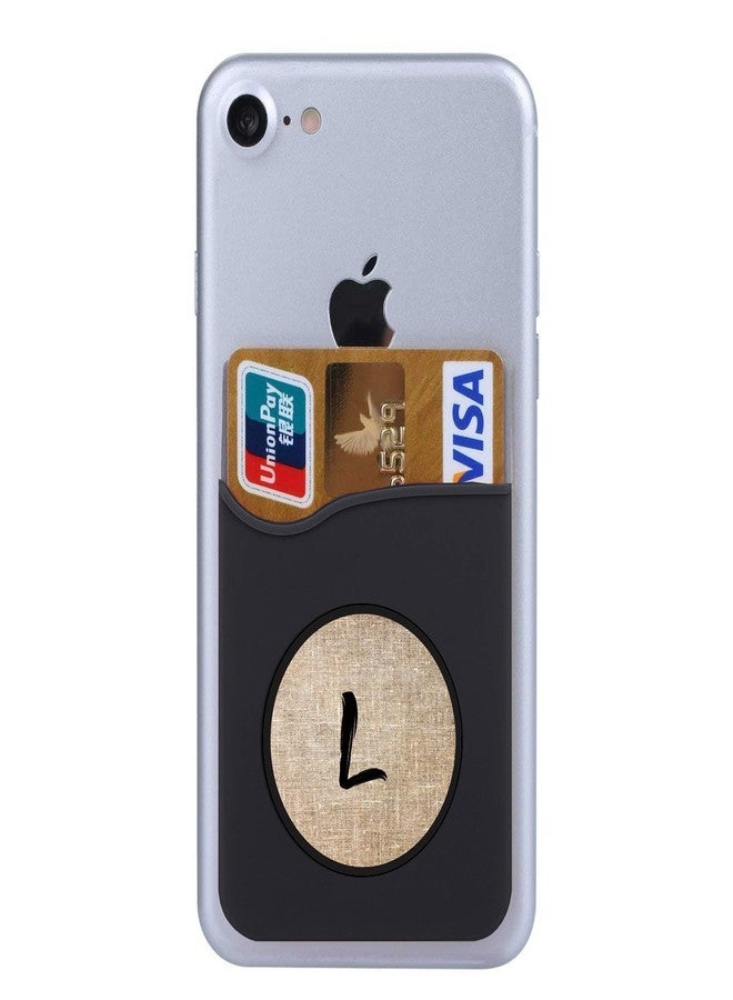 Plan To Gift Set of 3 Cell Phone Card Wallet, Silicone Phone Card Id Cash Wallet with 3M Adhesive Stick-on Alphabet L Cloth Texture Printed Designer Mobile Wallet for Your Phone & Tablet - Image 3