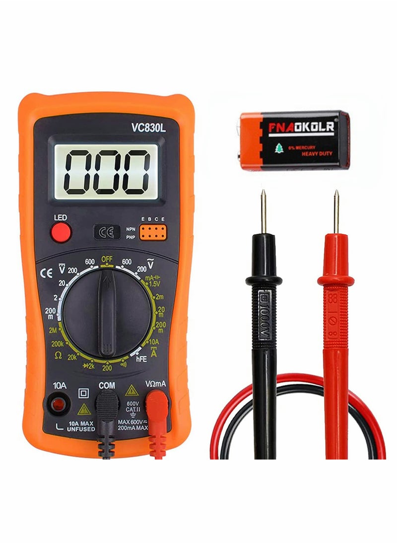 KASTWAVE - Digital Multimeter, Multimeter with AC DC Voltmeter & Ohm Volt Amp Tester, Multifunction Battery Tester, Pocket Meter with Backlight Tests Wire, Voltage Tester Measure Voltage Current Resistance - Image 1