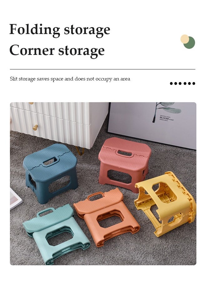 DUNISO 2 Pcs Folding step stool,portable footstool outdoor stool,anti slip step stool，can be carried by hand, suitable for kitchen, bathroom, garden，outdoor, living room,21*16.5*16.5cm，blue  - Image 4