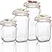 Circleware Vegetable Decal Glass Canisters Shaped with Ceramic Lids, Set of 4 Kitchen Glassware Food Beverage - Image 2