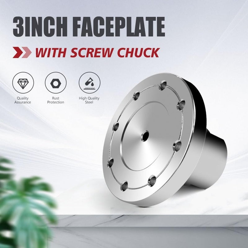PHUKIMLONG Phukmlong 3" Wood Lathe Steel Faceplate Chucks with ScrewChuck, 1”-8TPI Thread Woodworking Accessories Tools… - Image 2