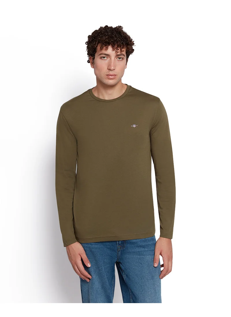 GANT Gant Men’S Long Sleeve Cotton T-Shirt With Shield Logo