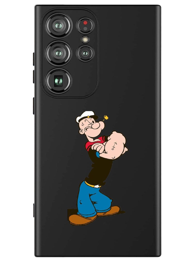 Theodor Protective Slim Fit Case Liquid Silicone Cover with Full Body Protection Anti-Scratch Shockproof Case For Samsung Galaxy S24 Ultra (Black) - Popey - Image 1