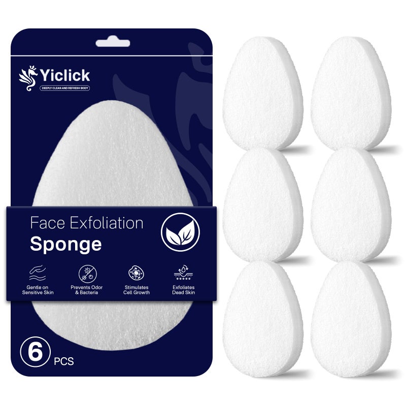 Yiclick Exfoliating Facial Sponge - Daily Cleansing Face Scrubber Exfoliator, Makeup Blackhead Remover Tools, Face Scrub Brush, Reusable Exfoliating Pads for Women - Image 1