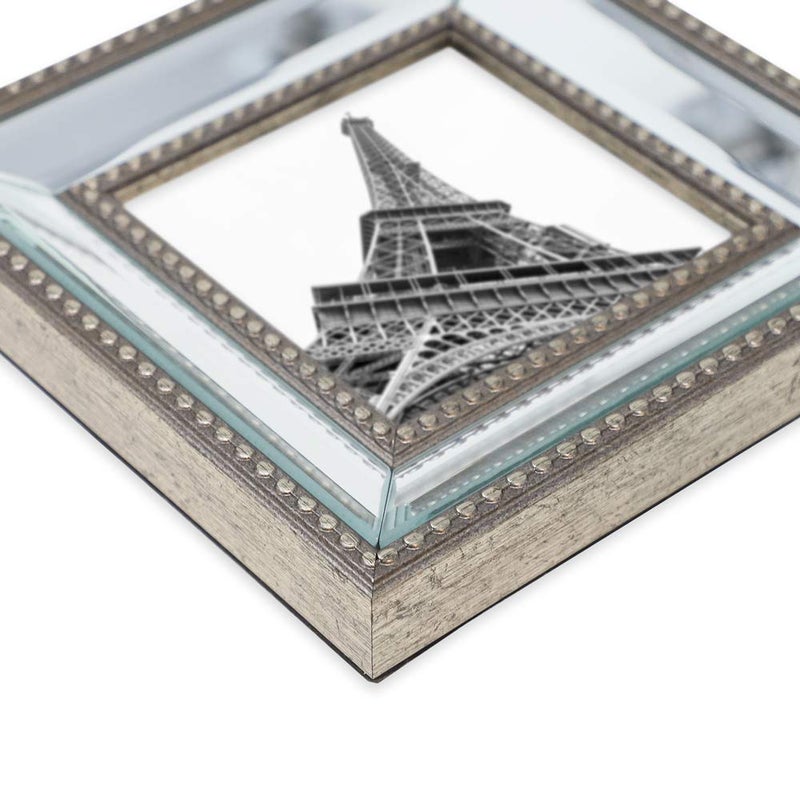 Isaac Jacobs 4x6 Champagne Mirror Bead Picture Frame - Classic Mirrored Frame with Dotted Border Made for Wall Display  Tabletop  Photo Gallery and Wall Art (4x6  Champagne) - Image 5