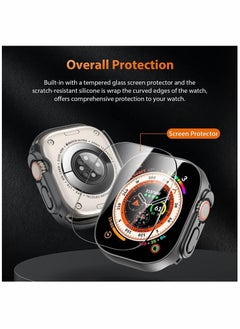 Y&D Tempered Glass Hard PC Case Compatible with Apple Watch Ultra 49mm Screen Protector, [9H Hardness] [HD Clear] [Touch Sensitive] Full Protection for iWatch Ultra,Black(2 Pack)  - Image 3