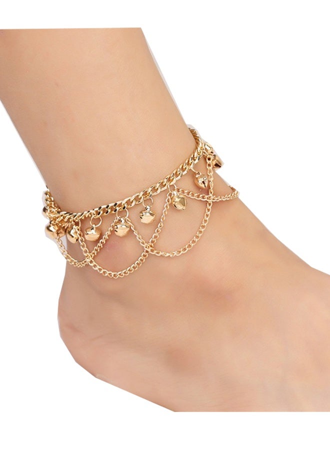 Happy D Women's gold-plated anklets, charm bracelets, anklets, bohemian delicate adjustable beach anklets, Cuban chains, bells, silver anklets, women's anklets - Image 1