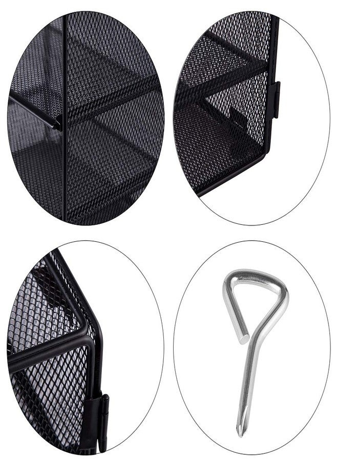 EASEPRES 5 Slot Mesh Desk Organizer Tray, File Paper Letter Folder Holder Desktop Paper Sorter Mail Organization Rack Storage Accessories, for Office Home School Classroom, Black - Image 4