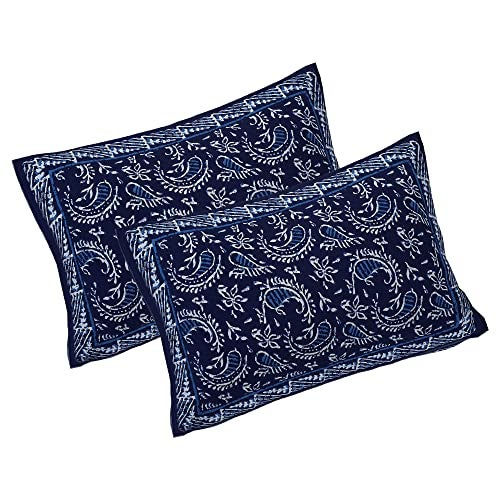 WESTLYN Hand Block Print 300 TC Cotton King Size Bedsheet, Multi-Coloured63 - Image 5