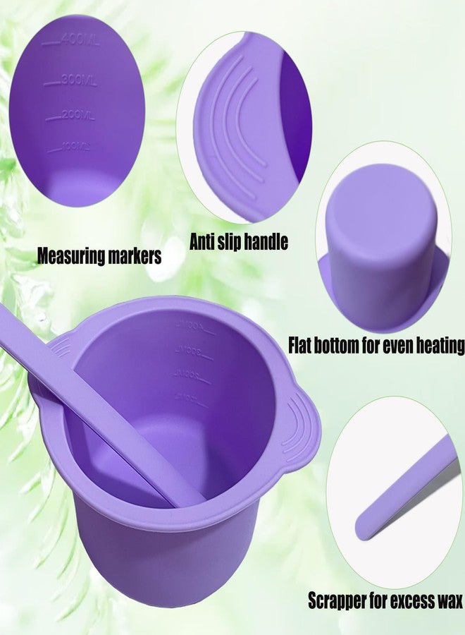 Shineyid Silicone Wax Warmer Liner, Silicone Wax Bowl for Hair Removal, Non-Stick Wax Melt Warmer Wax Pot Replacement, Reusable Wax Melt Liner with 2 Pcs Spatula Sticks for Hair Removal (Pink, Purple) - Image 3